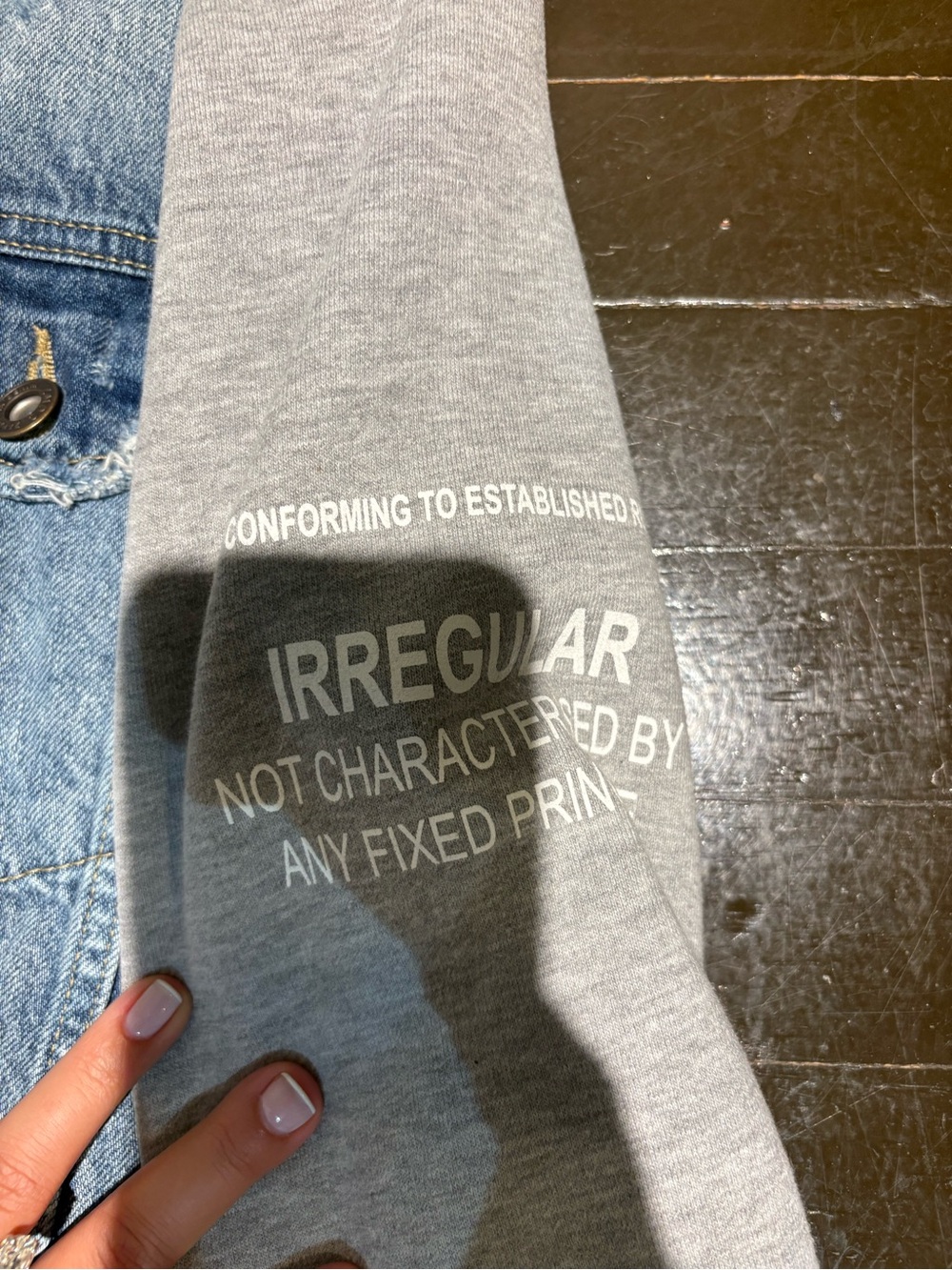 Men’s Denim & Gray Hoodie Jacket - Picture 3 of 5